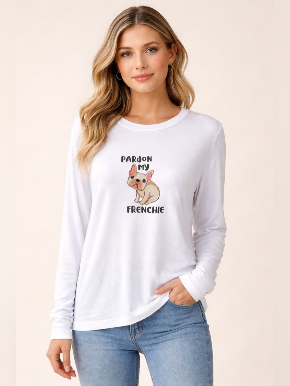 Weekend Edition Pardon My Frenchie Long Sleeve French Bulldog Tee